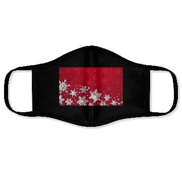 Discover Modern Red Snowflakes Pattern Face Masks