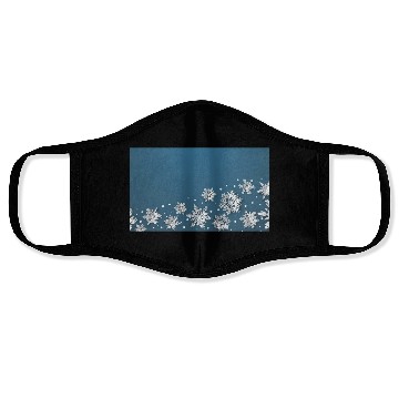 Discover Modern Snowflakes Blue Face Masks