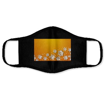 Discover Modern Snowflakes Orange Face Masks