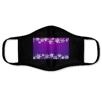 Discover Elegant Winter Snowflakes Purple Face Masks
