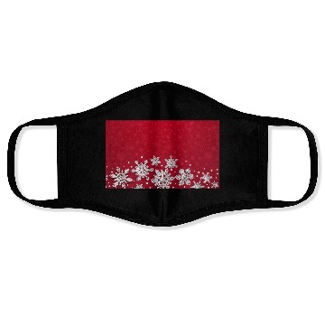 Discover Red Snowflakes Pattern Face Masks