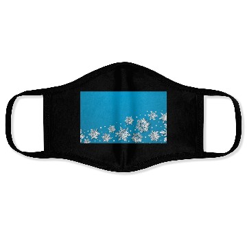 Discover Modern Snowflakes Blue Face Masks