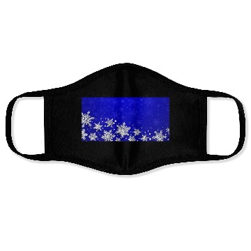 Discover Modern Blue Snowflakes Pattern Face Masks