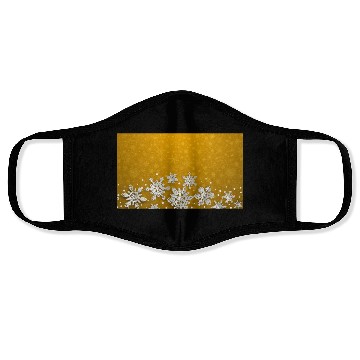 Discover Yellow Snowflakes Pattern Face Masks