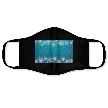 Discover Elegant Teal Winter Snowflakes Pattern Face Masks