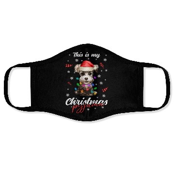 Discover Winter Christmas Pyjama Miniature Schnauzer Face Masks