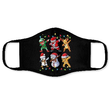 Discover Dabbing Santa Elf Friends Christmas Face Masks