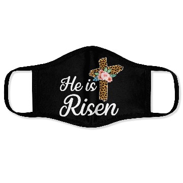 Discover He Is Risen Jesus Christ Cross Easter Sunday Face Masks