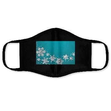 Discover Christmas Snowflakes Teal Winter Face Masks