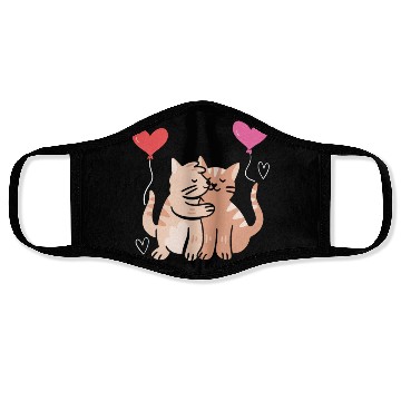 Discover Cat Lover Valentines Day Hearts Day Cupid Love Face Masks