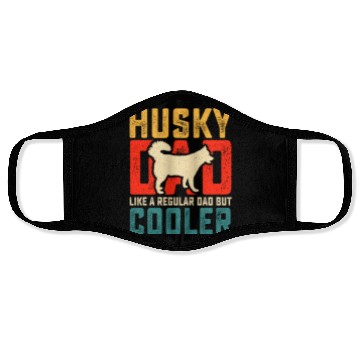 Discover Cute Siberian Husky Dad Father's Day Face Masks