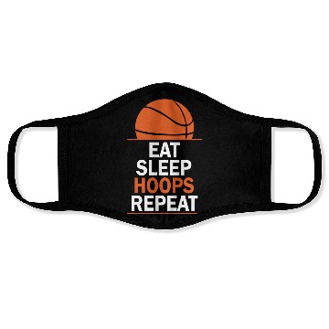 Discover Eat Sleep Hoops Repeat Basketball Face Masks