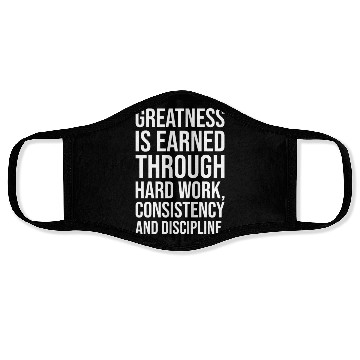 Discover Greatness and Hard Work - Gym, Hustle, Success Face Masks