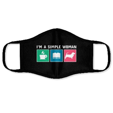 Discover Coffee Books Basset Hound I'm A Simple Woman Face Masks