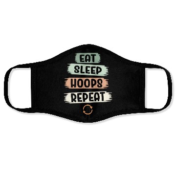 Discover Eat Sleep Hoops Repeat Basketball Face Masks