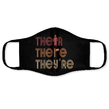 Discover Their There They're English Teacher Grammar Face Masks