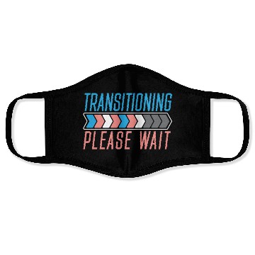 Discover Transitioning Please Wait LGBTQ Pride Transgender Face Masks