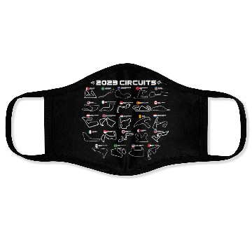 Discover Formula Racing 2023 Circuits Formula Racing Face Masks