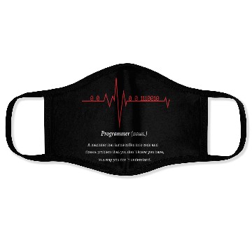 Discover Programmer Heartbeat Face Masks