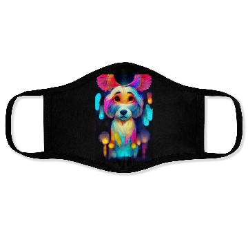 Discover Angel Dog 014 Face Masks