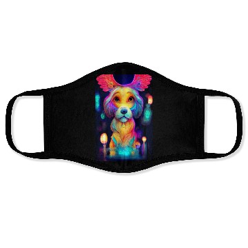 Discover Angel Dog 012 Face Masks