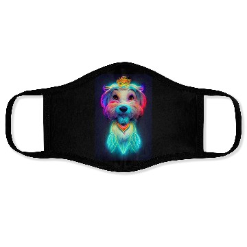 Discover Angel Dog 029 Face Masks