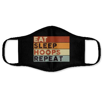 Discover Eat Sleep Hoops Repeat Basketball Face Masks