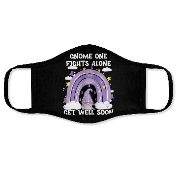 Discover Gnome One Fights Alone Lavender Cancer Face Masks