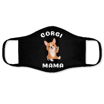 Discover cute corgi mama Face Masks