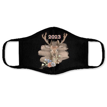 Discover Brown Beige Watercolor Illustrated Deer Face Masks