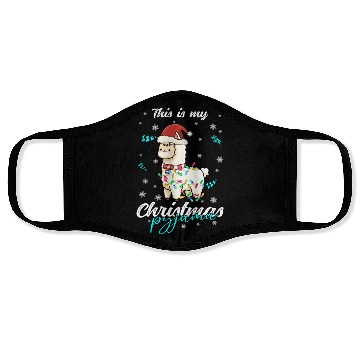 Discover Winter Christmas Pyjama Llama Face Masks