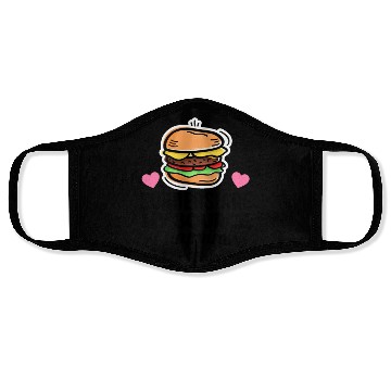 Discover Hamburger fast food grill delicious Face Masks