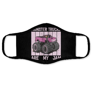 Discover Monster Trucks Are My Jam Vintage Retro Face Masks