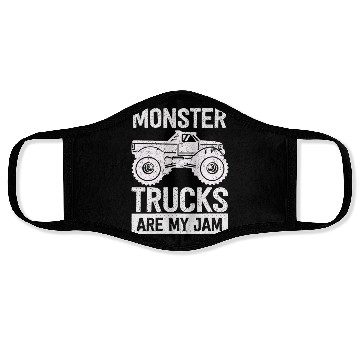 Discover Monster Trucks Are My Jam Vintage Retro Face Masks