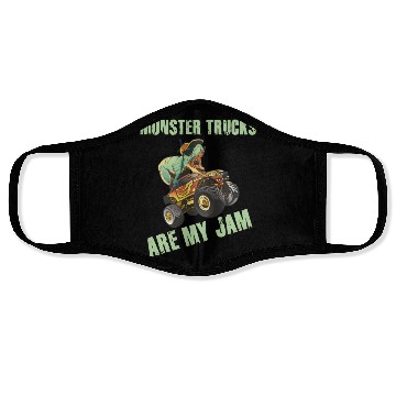 Discover Monster Trucks Are My Jam Vintage Retro Face Masks