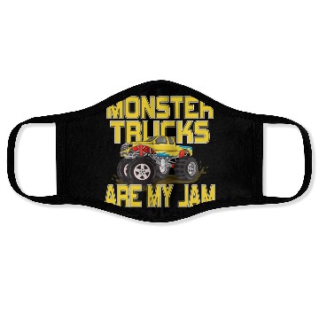 Discover Monster Trucks Are My Jam Vintage Retro Face Masks