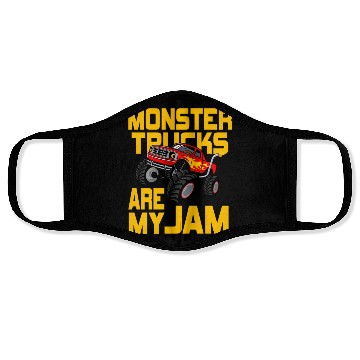 Discover Monster Trucks Are My Jam Vintage Retro Face Masks