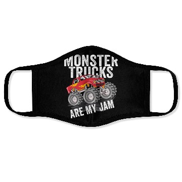 Discover Monster Trucks Are My Jam Vintage Retro Face Masks
