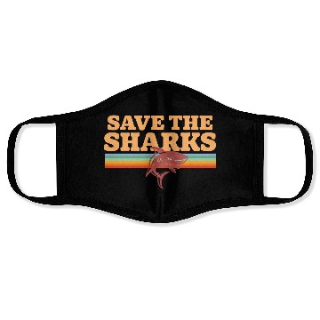 Discover Retro Vintage Shark Save The Sharks Awareness Face Masks