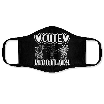 Discover Cute Plant Lady Plant Garden Plant Lover Gardening Face Masks