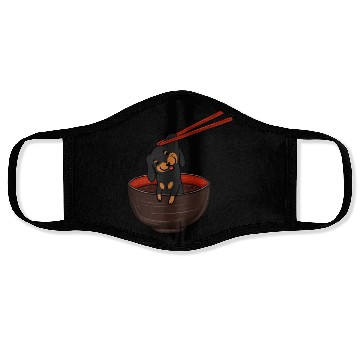 Discover Dachshund Dipping Noodles Face Masks
