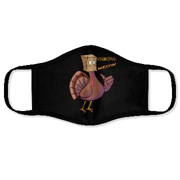 Discover Thanksgiving Funny Turkey Fake Cat Retro Meow Face Masks