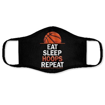 Discover Eat Sleep Hoops Repeat Basketball Face Masks