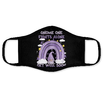 Discover Gnome One Fights Alone Lavender Cancer Face Masks