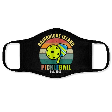 Discover Bainbridge Island pickleball Est 1965 Face Masks