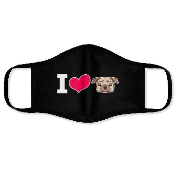 Discover I Love Pug Face Masks