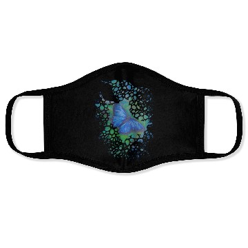 Discover Royal blue monarch butterfly retro 70's animal Face Masks