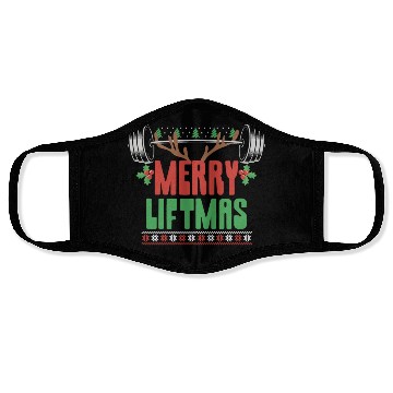 Discover Merry Liftmas Christmas Bodybuilder Gym Workout Face Masks
