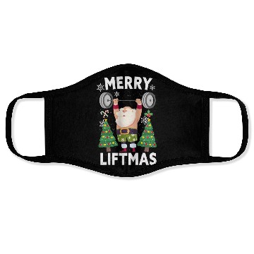 Discover Merry Liftmas Christmas Bodybuilder Gym Workout Face Masks
