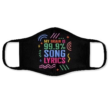 Discover Music Teacher Face Masks, My Brain Is 99.9% Song